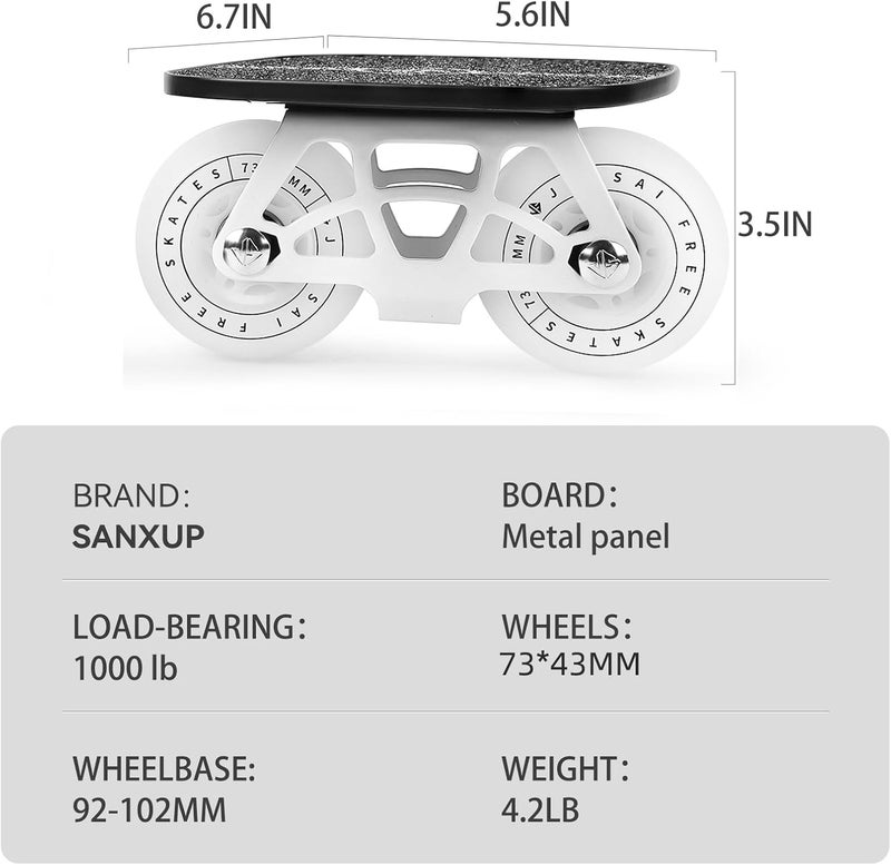 Sanxup Freeskates with Metallic Surface, White Flashing Wheels, Dual Axle Distance Support, Suitable for Both Adults and Children's Roller Skating and Inline Skating ShoesDrift Board - Image 5